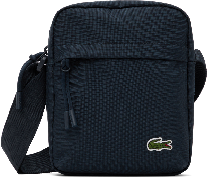 Lacoste Navy Zip Crossover Messenger Bag