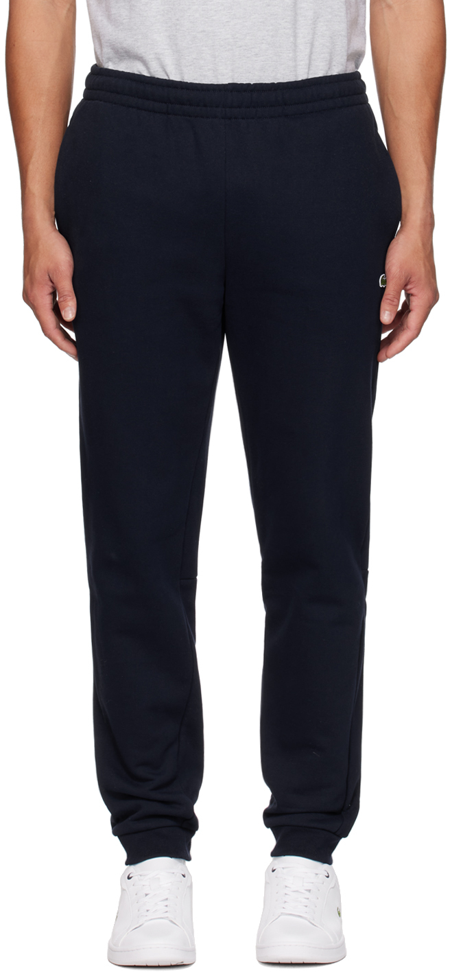 Lacoste Navy Patch Sweatpants In 166 Navy Blue
