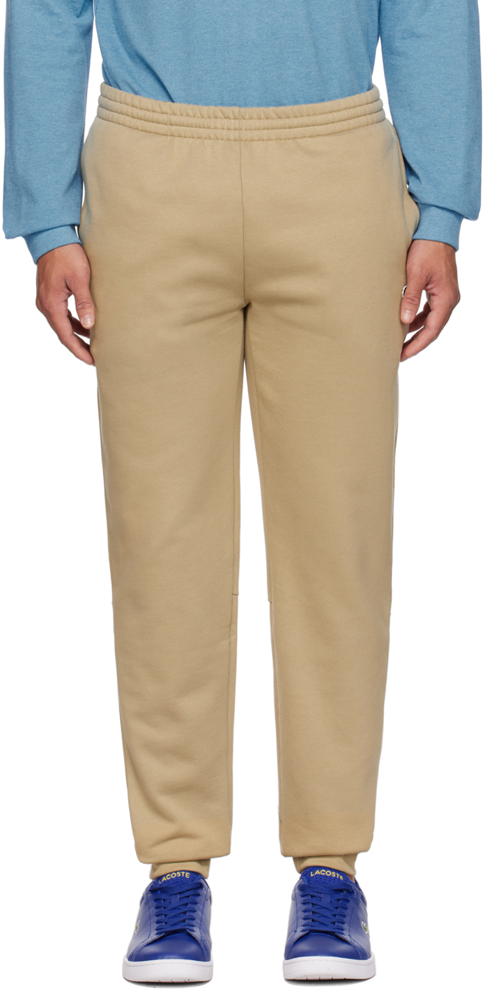 Beige Solid Sweatpants
