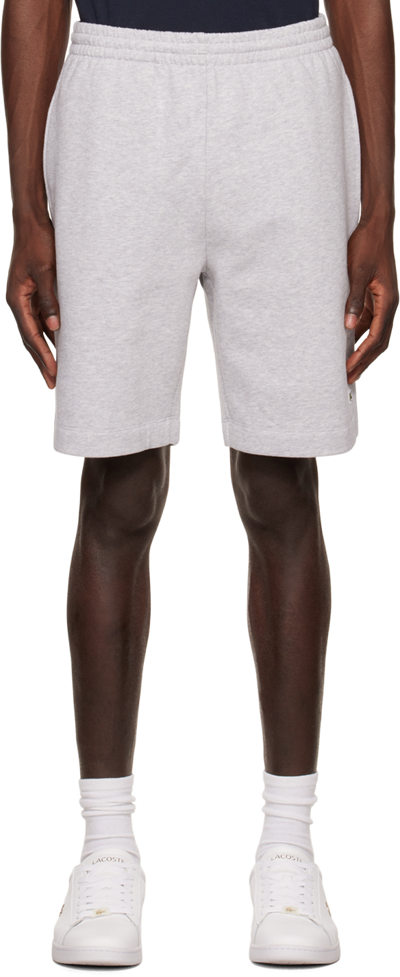Lacoste Gray Drawstring Shorts In Cca Silver Chine