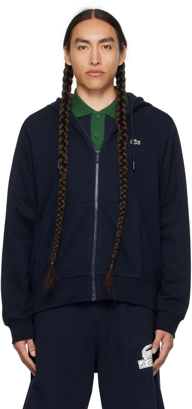 Lacoste navy shop zip hoodie