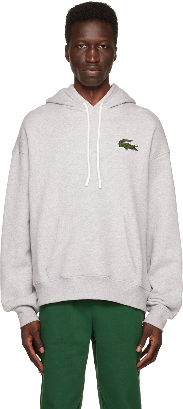 blød Etna Solrig Lacoste Gray Relaxed-Fit Hoodie | Smart Closet
