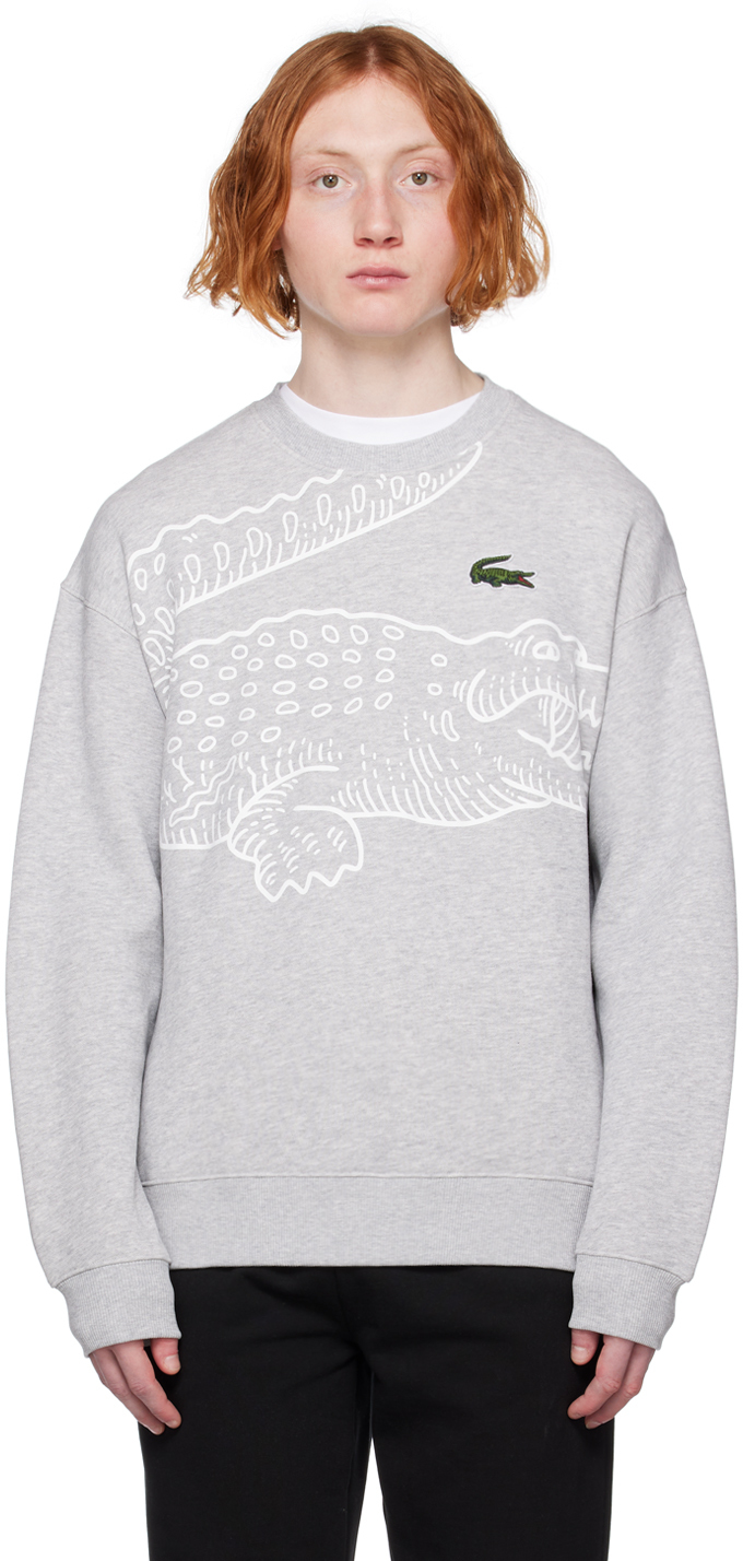 Lacoste Gray Croc Sweatshirt In Cca Silver ModeSens