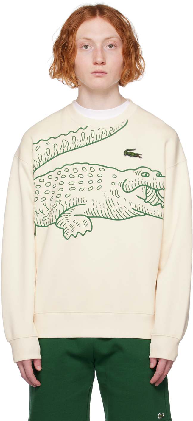 Lacoste: Off-White Croc Sweatshirt | SSENSE UK