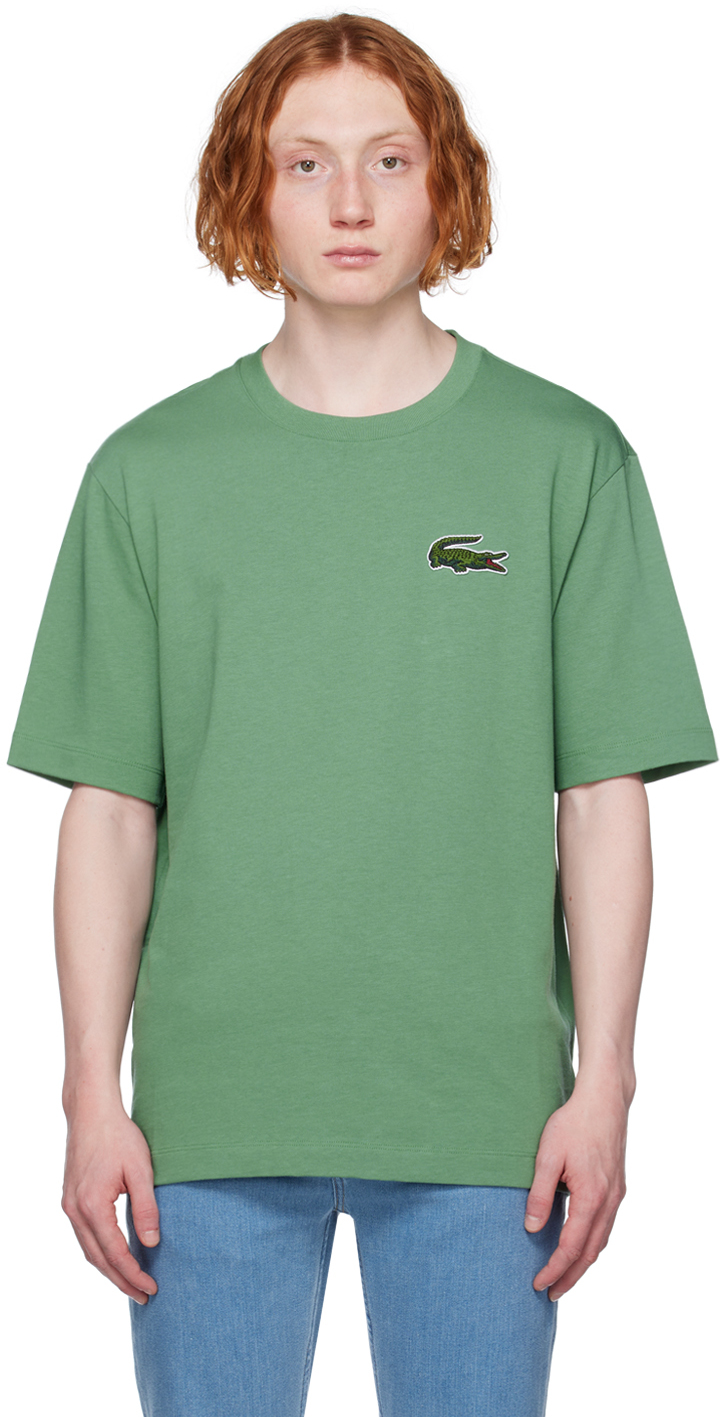 Green Loose Fit T-Shirt Lacoste on Sale