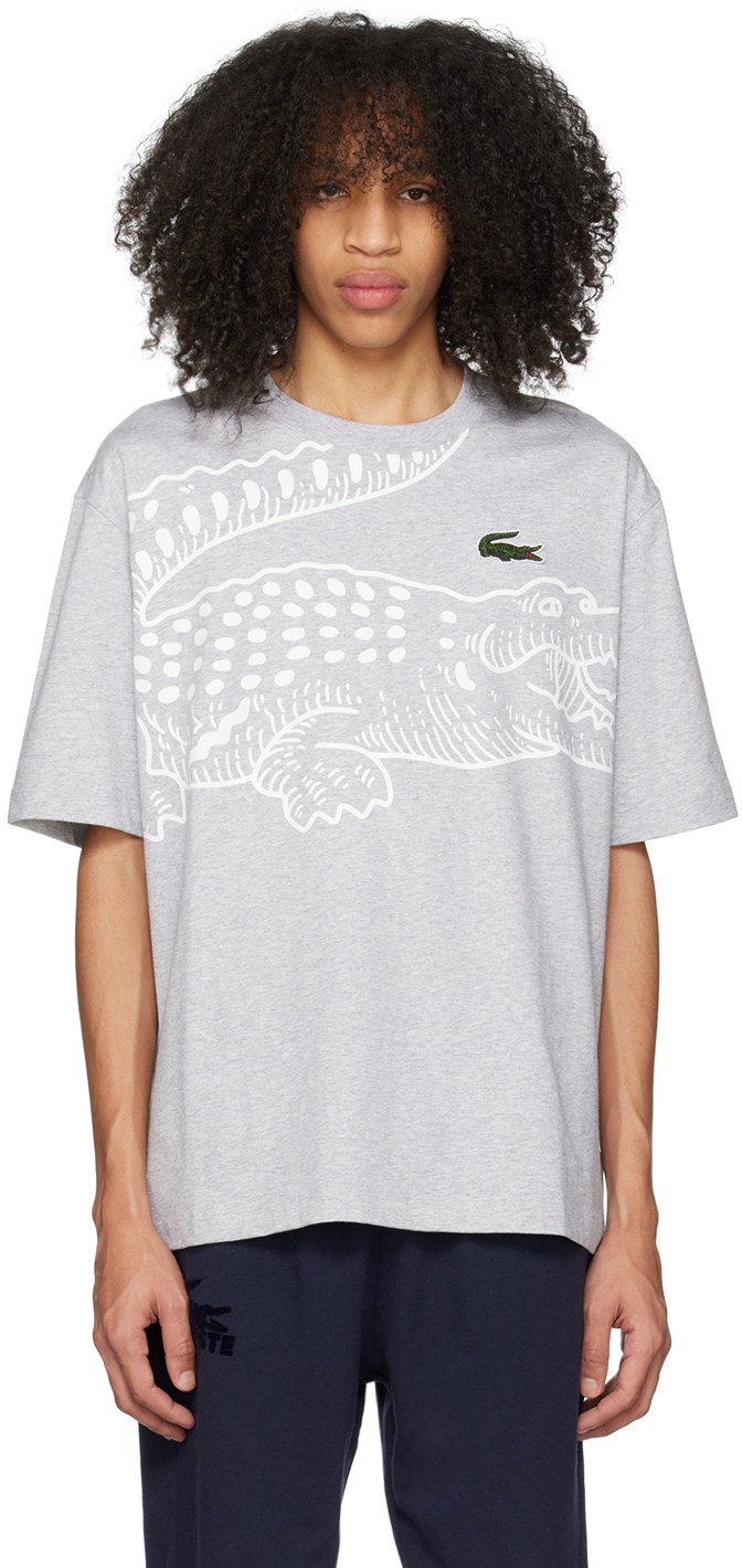Lacoste Gray Printed T-Shirt | Smart Closet