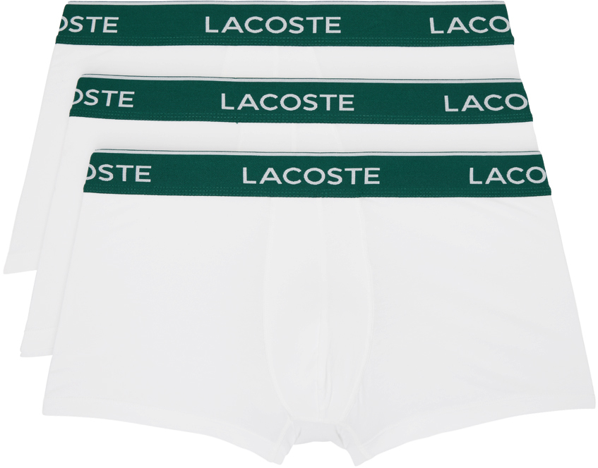 Lacoste Three-pack White Casual Boxers In 001 White