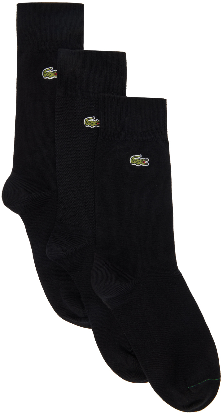 Three-Pack Black Socks