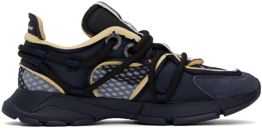 Lacoste Ssense Exclusive Navy Active Runway Sneakers In Navy/black