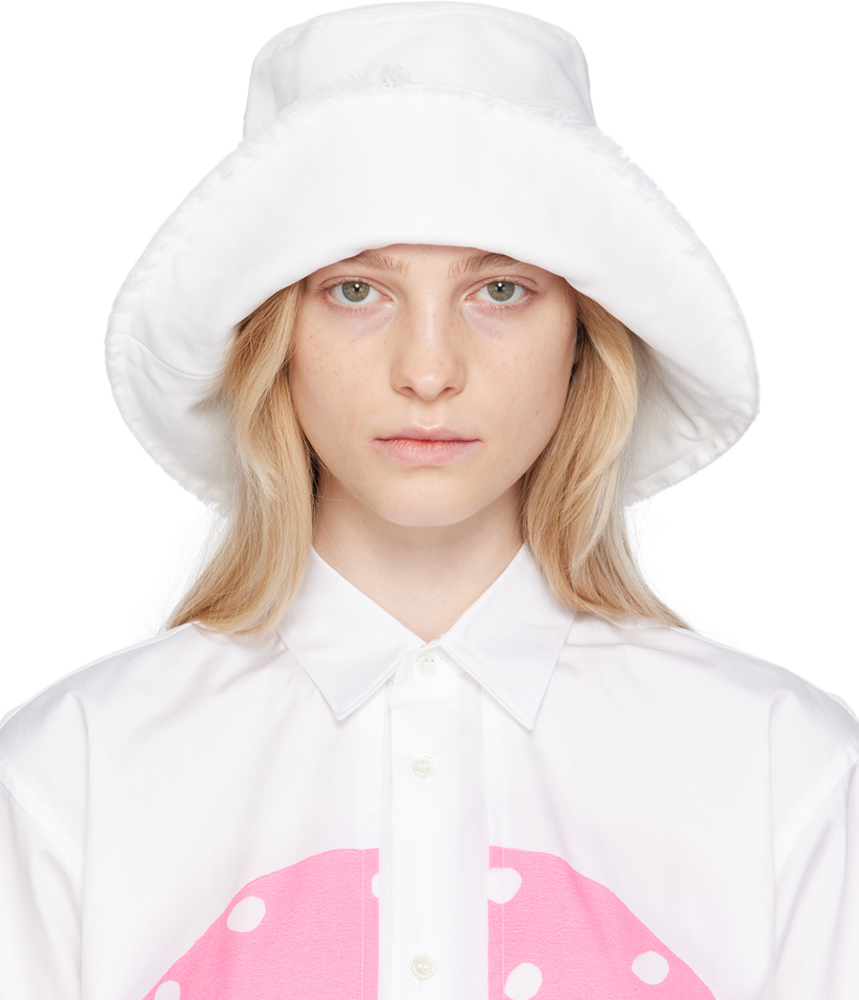 Comme Des Garçons Shirt White Garment Boiled Beach Hat In 1 White