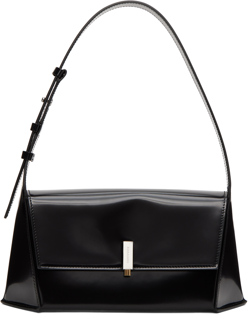 Ferragamo: Black Geometric Shoulder Bag | SSENSE UK