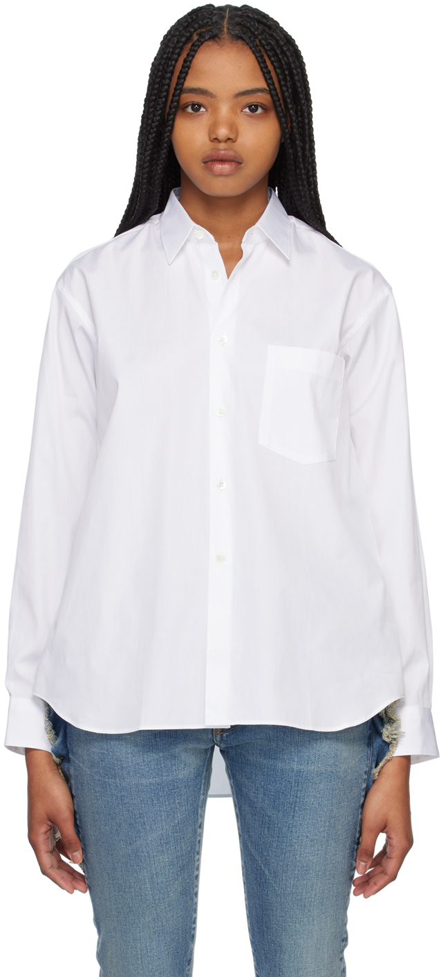 Comme Des Garçons Shirt 长袖棉衬衫 In White