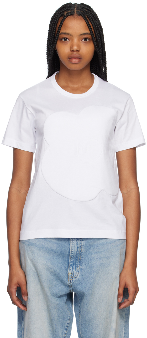 Comme Des Garçons Shirt White Flower T-shirt In 1 White