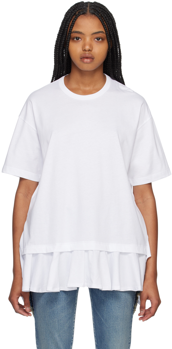 White Ruffled T-Shirt