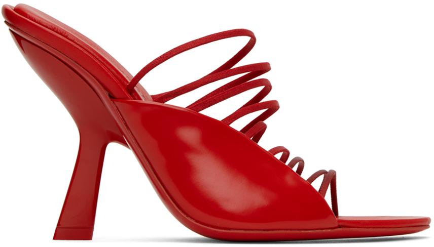 Shop Ferragamo Red Ultra-fine Mini Straps Sandals In Flame