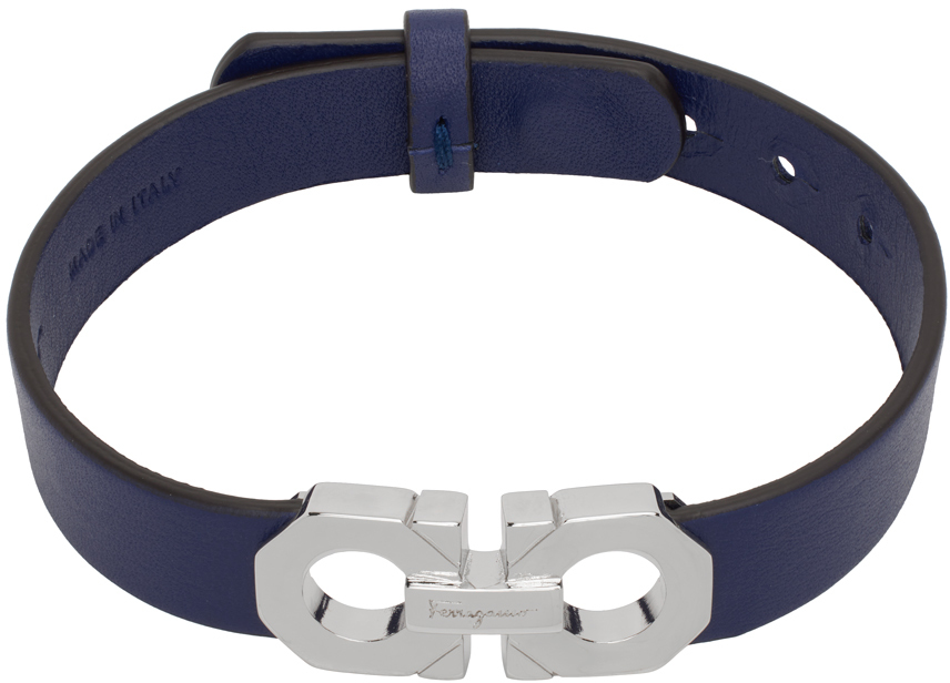 FERRAGAMO BLUE GANCINI BRACELET