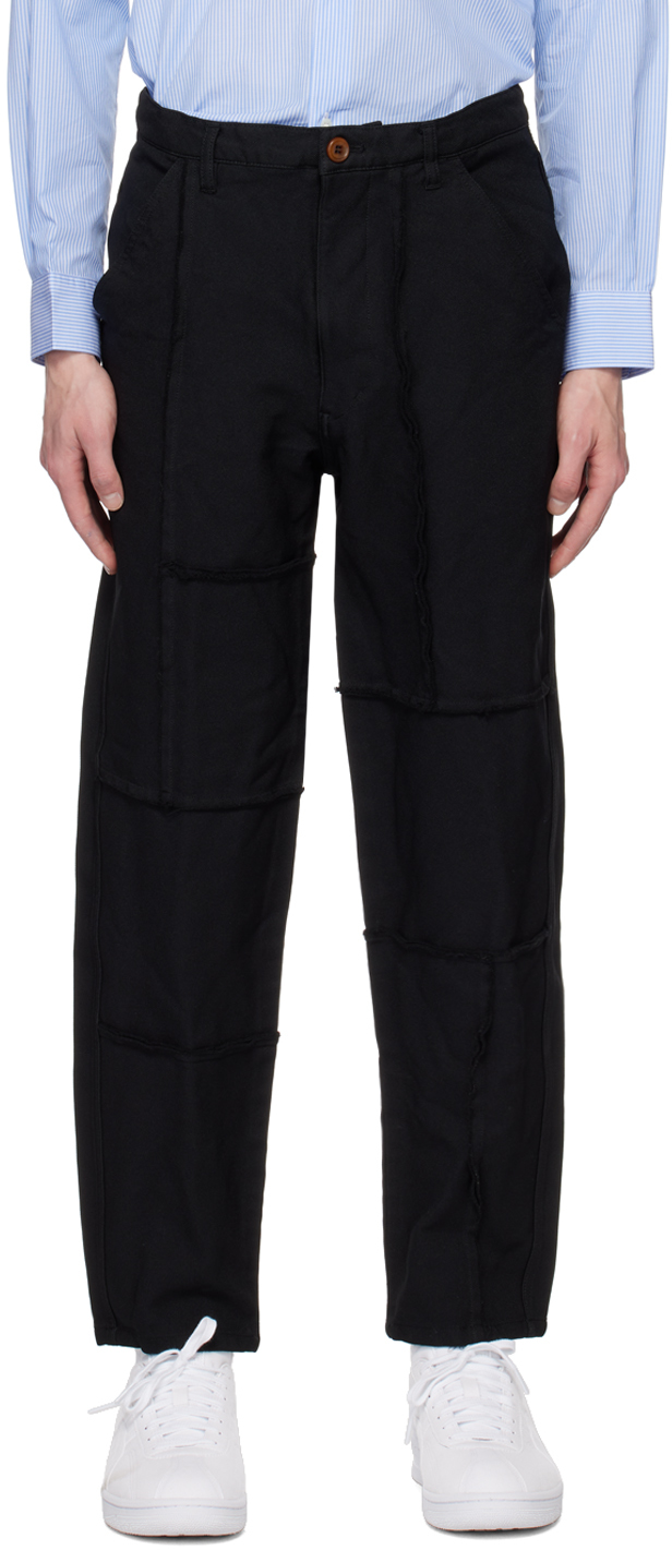 Black Paneled Trousers