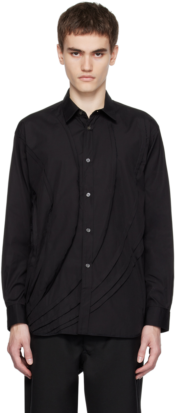 Black Raw Edge Shirt