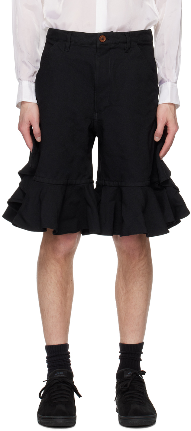Black Ruffled Shorts