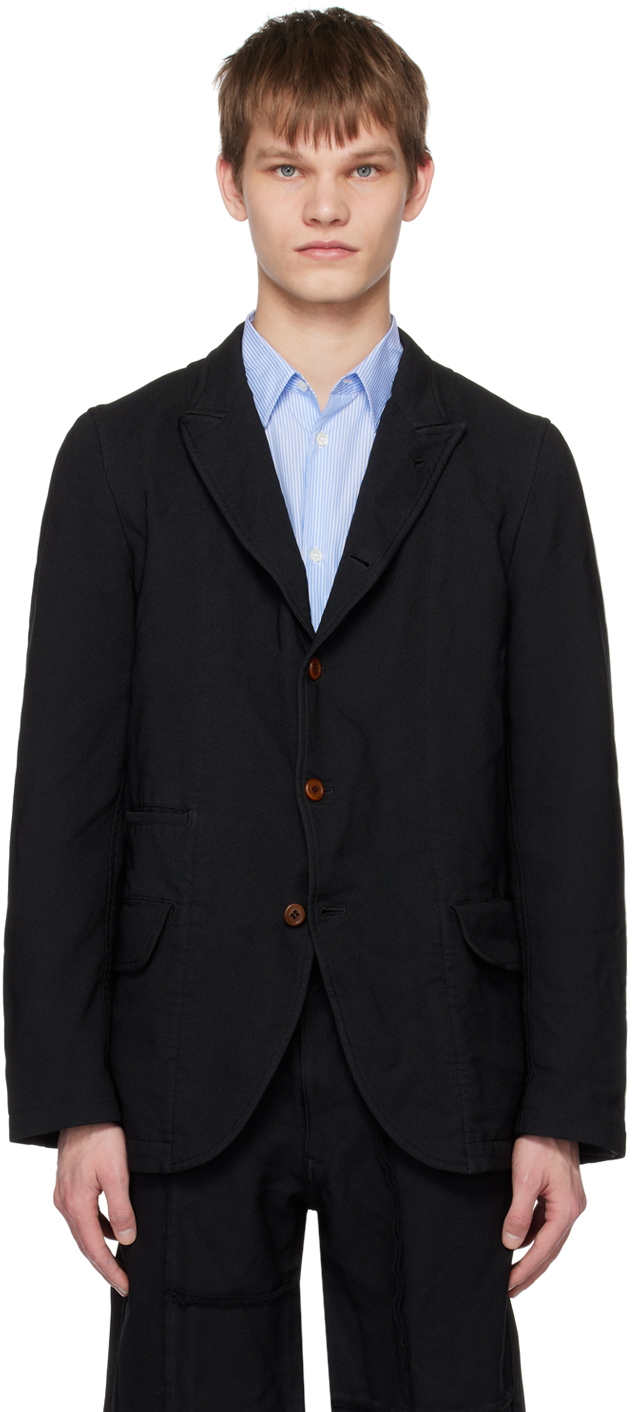 Black Peaked Lapel Blazer