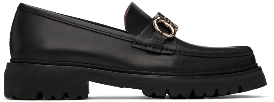Shop Ferragamo Black Bleecker Loafers In Nero || Nude || Espr