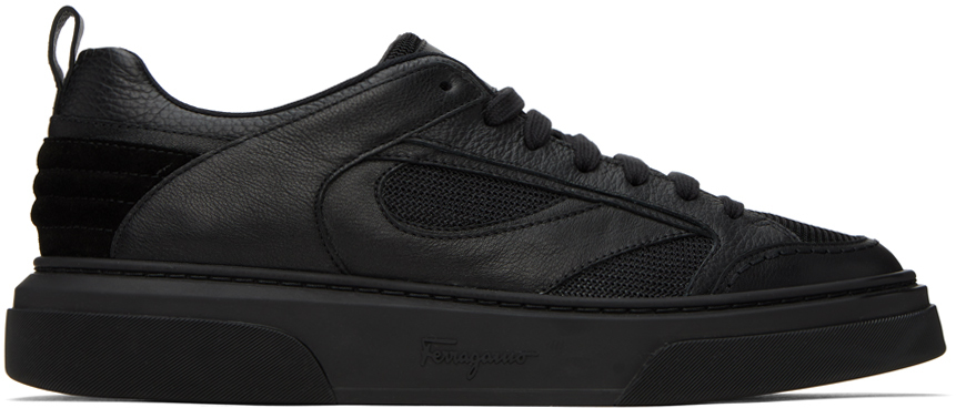 Ferragamo: Black Paneled Sneakers | SSENSE