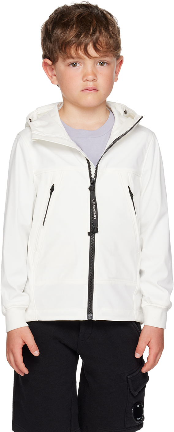 C.p. Company Goggle-detail Long-sleeve Hoodie In Weiss