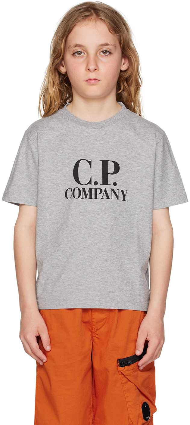 C.p. Company Kids Grey Goggle Print T-shirt In M93 Grey Melange