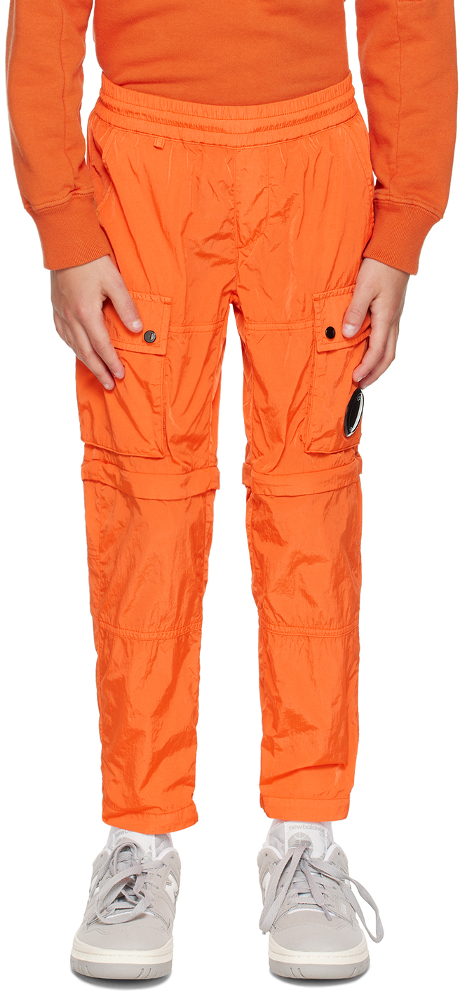 C.p. Company Kids Orange Lens Cargo Pants In 439 Harvest Pumpkin