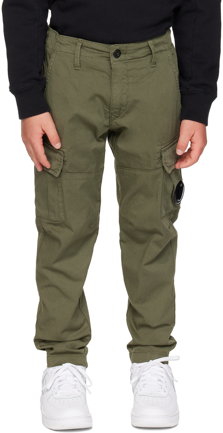 Shop C.p. Company Kids Green Garment-dyed Cargo Pants In 648 Bronze Green