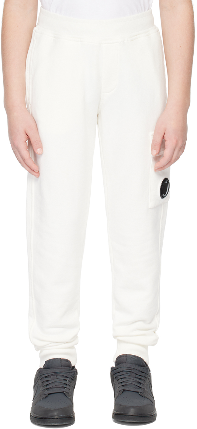 Shop C.p. Company Kids White U16 Cargo Pants In 103 Gauze White