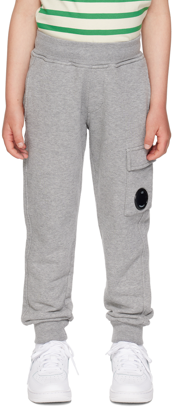 C.p. Company Kids Grey Basic Lounge Trousers In M93 Grey Melange
