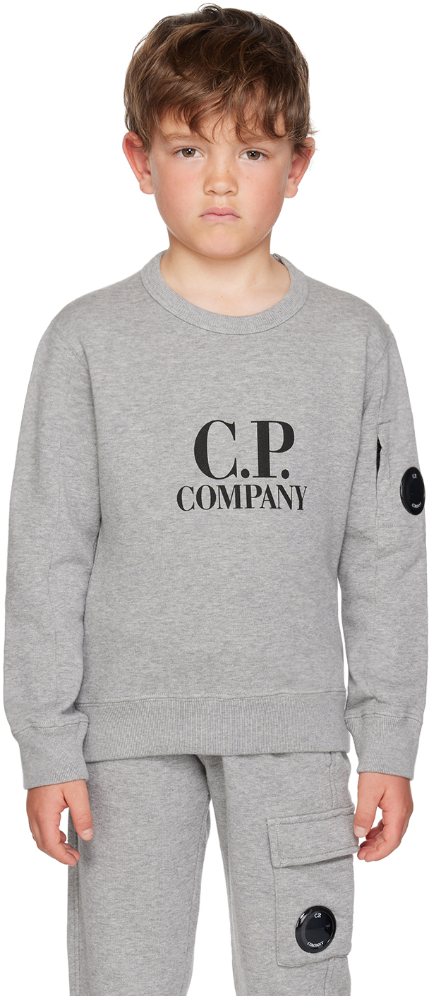 C.P. COMPANY KIDS GRAY BASIC SWEATER