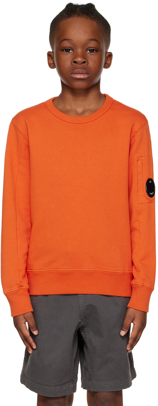 C.p. Company Kids Orange Basic Sweatshirt In 439 Harvest Pumpkin