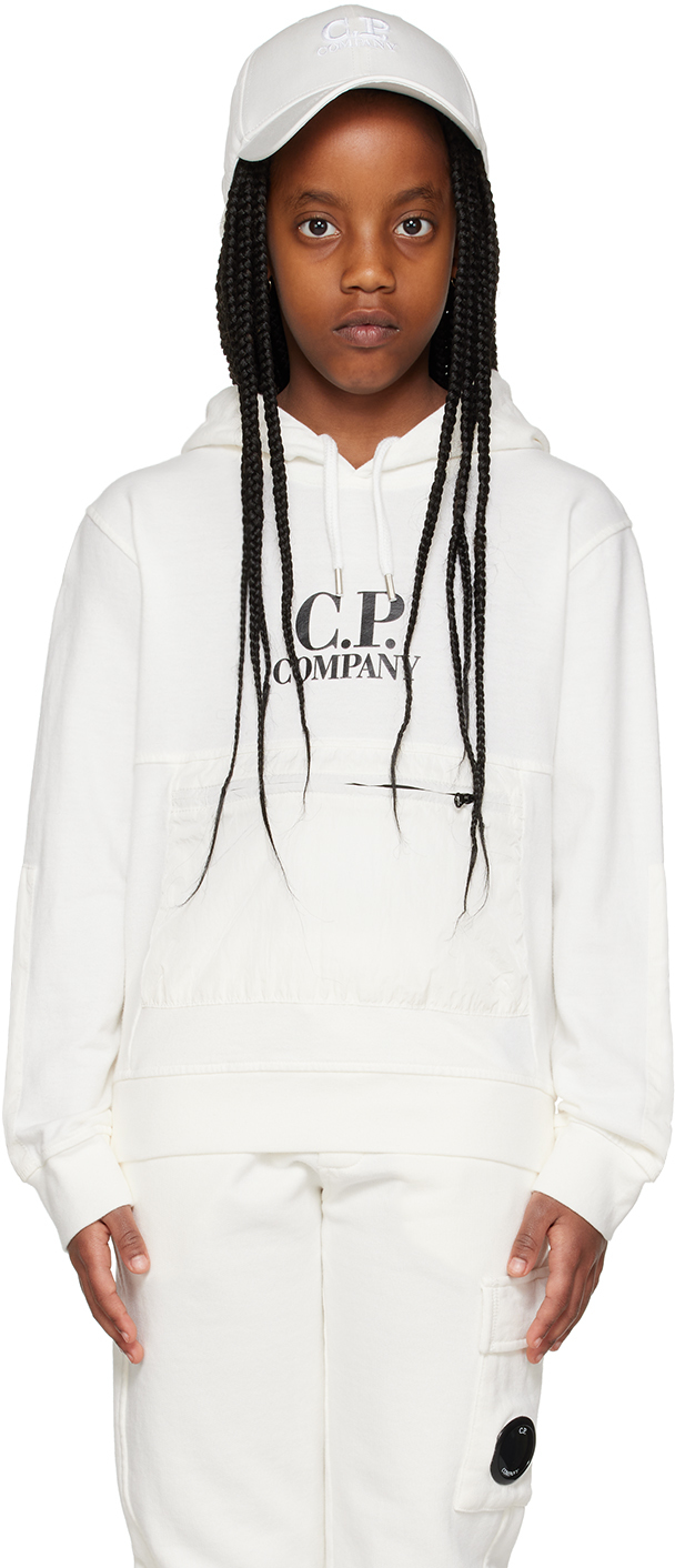 Cp company white outlet hoodie