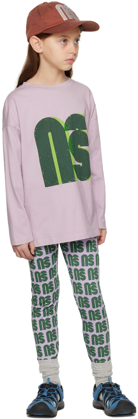 Main Story Kids Gray Monogram Legging In Dapple Grey Monogram