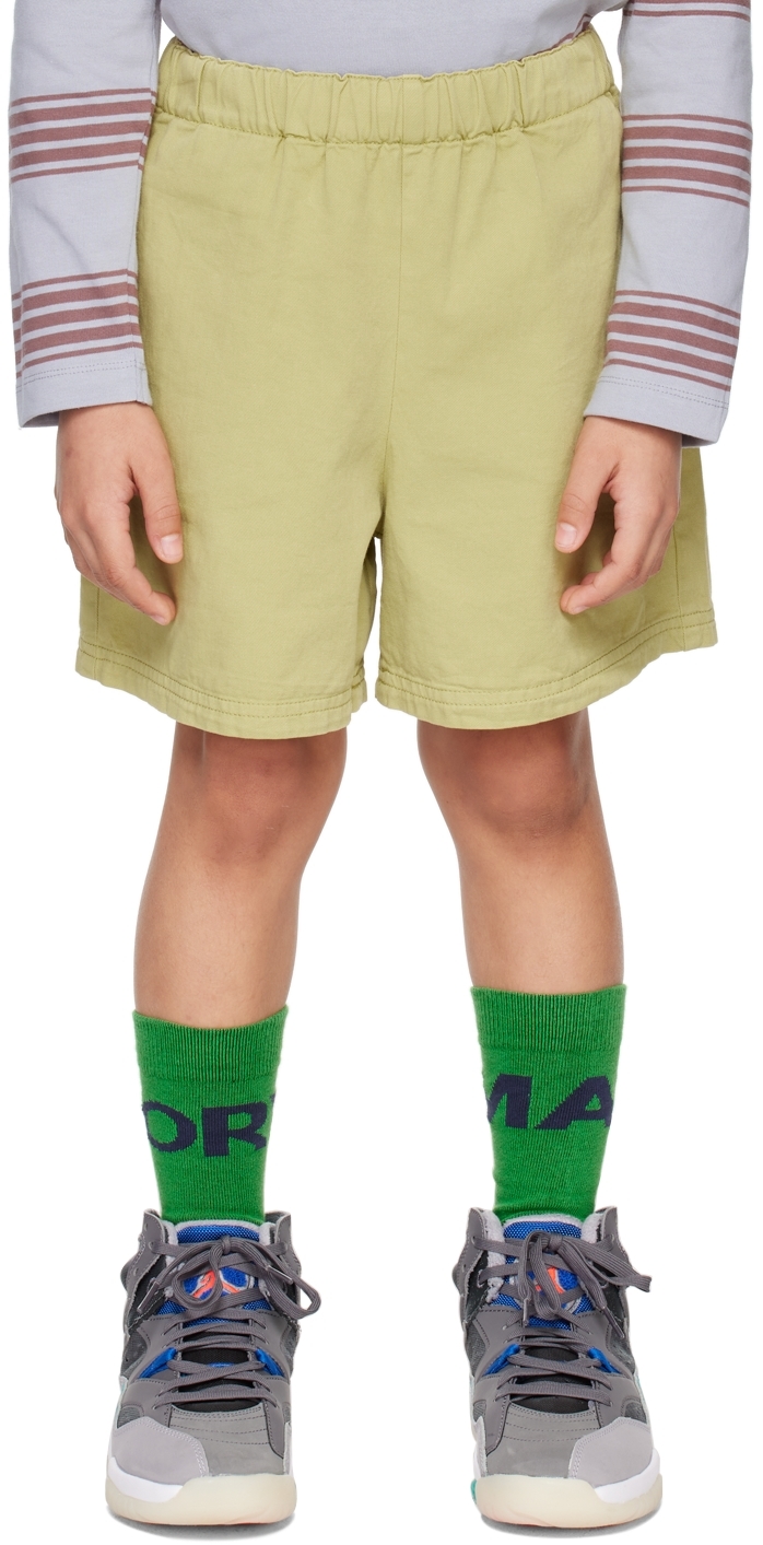 Main Story Kids Green Loose Shorts In Straw