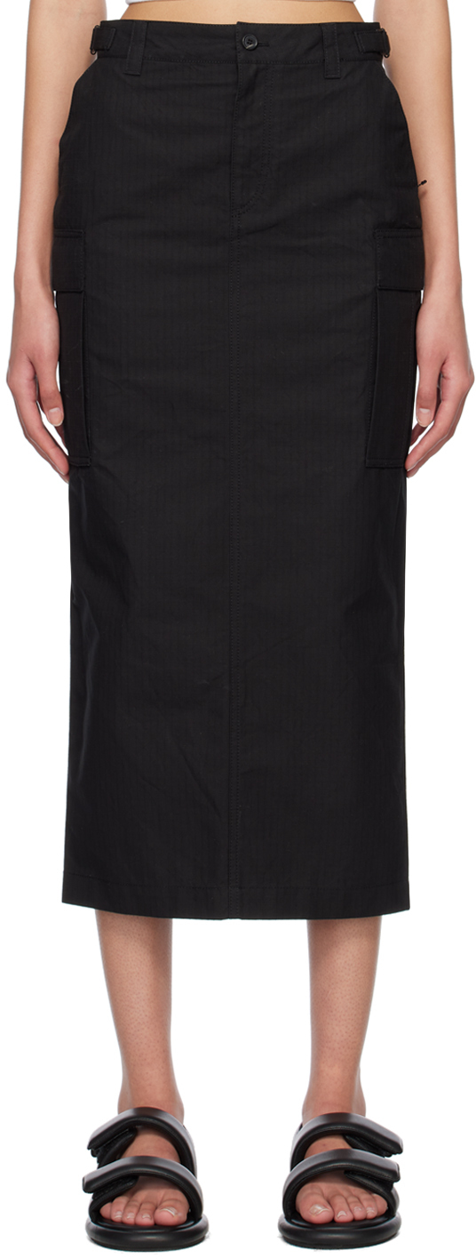 Shop Wardrobe.nyc Black Cargo Midi Skirt
