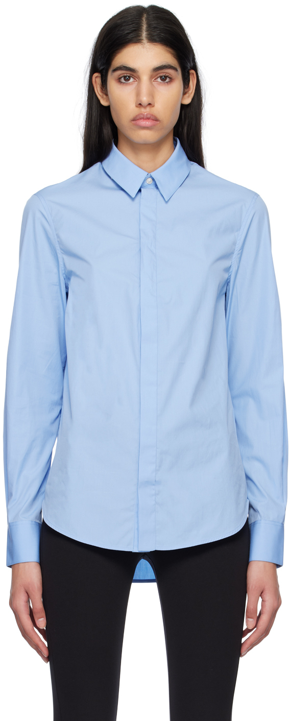 Wardrobe.nyc Blue Spread Collar Shirt