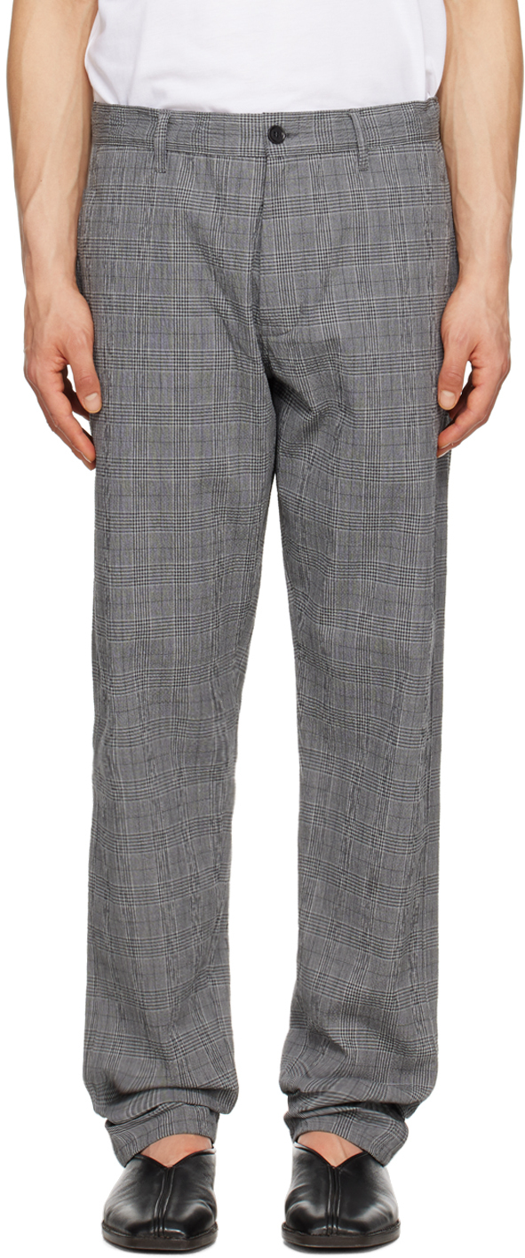 Aspesi Gray Funzionale Trousers In 40187 - Check Grigio