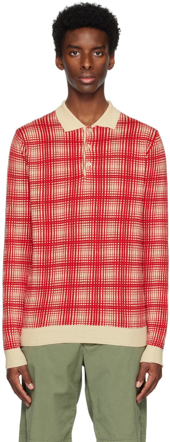 Aspesi Red Check Polo In 40293 - Rosso / Red