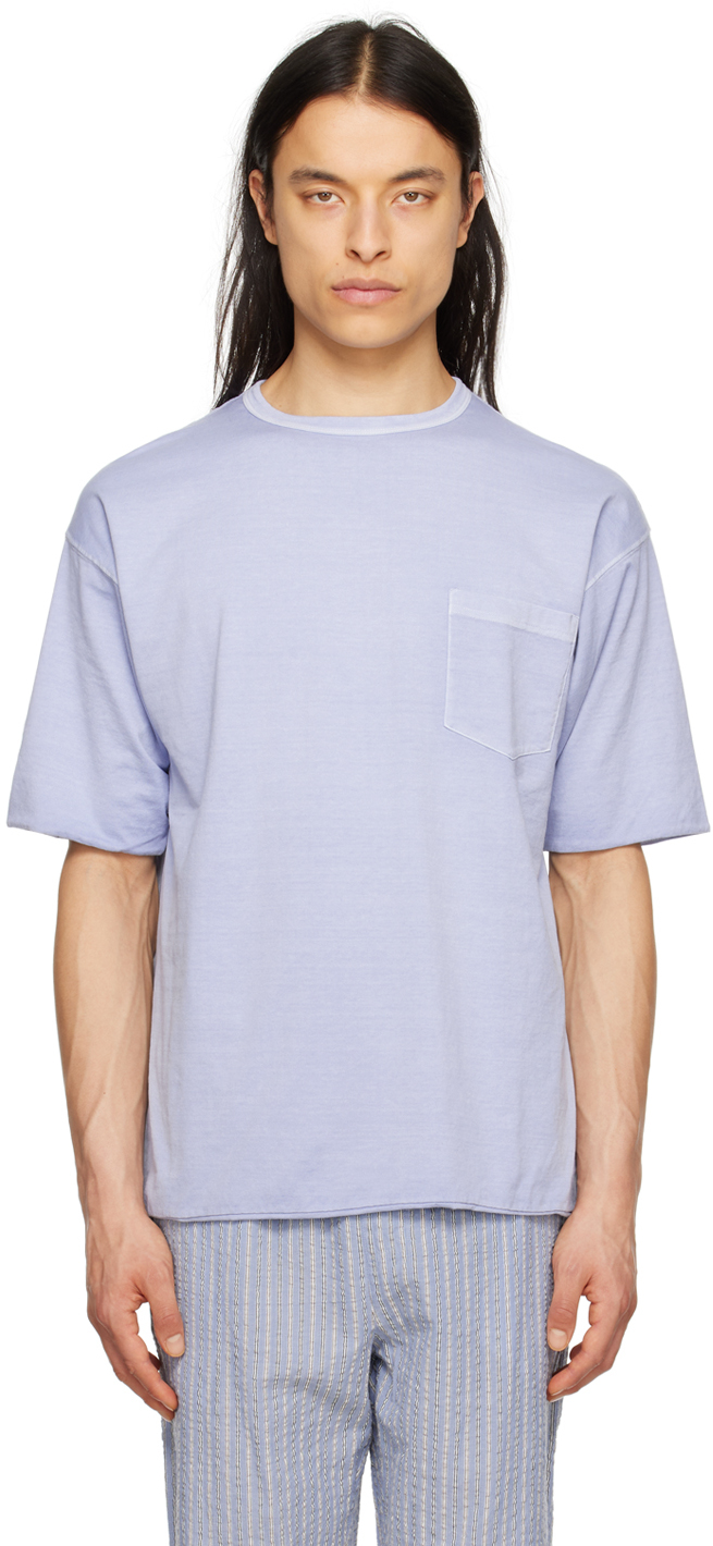 Aspesi Blue Pocket T-shirt In 85122 - Azzurro / Sk