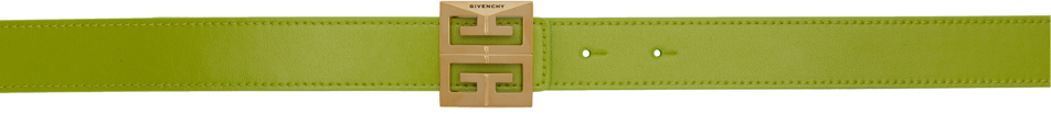 Givenchy Green Reversible 4g Belt In 358 Citrus Green