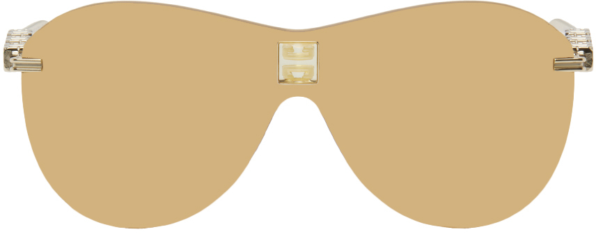 Givenchy Gold 4gem Sunglasses In Gold / Roviex Mirror