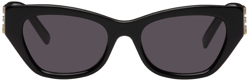 Givenchy Black Cat-eye Sunglasses In 01a Shiny Black / S