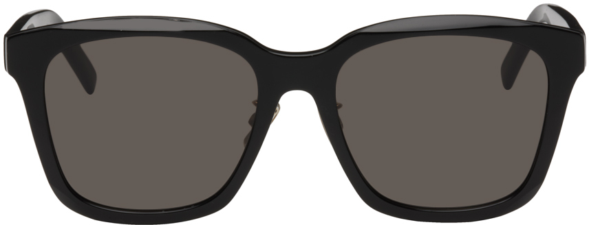 Givenchy Black Square Sunglasses In 01b Shiny Black / G