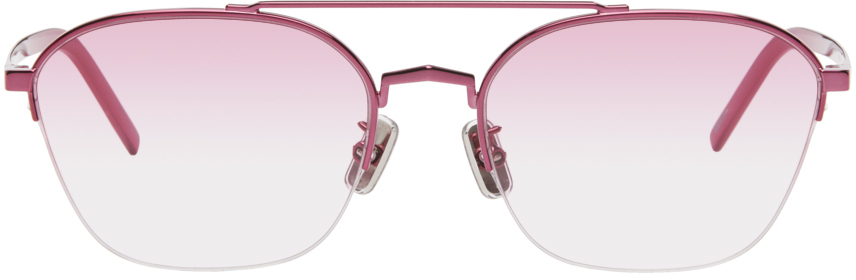 Shop Givenchy Pink Aviator Sunglasses In 72z Shiny Pink / Gra