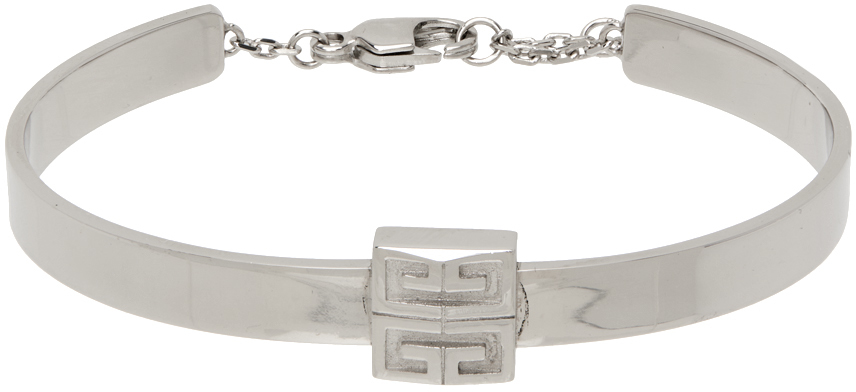 Givenchy 4g Logo Plaque Bracelet In Silvery | ModeSens