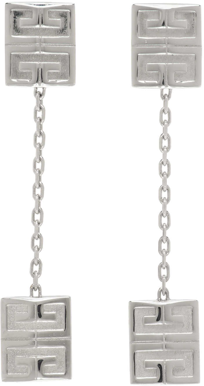 Givenchy Silver 4G Pendant Earrings SSENSE