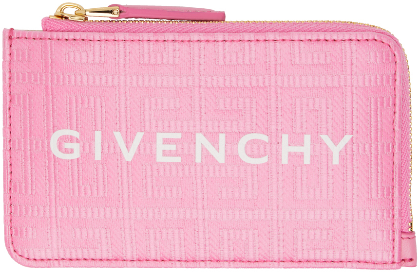 Givenchy: Pink G Cut 4G Card Holder | SSENSE Canada